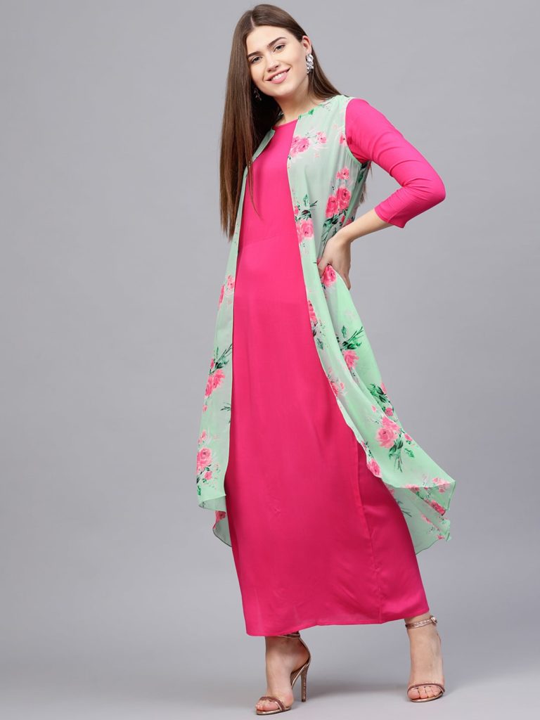 Pink and aqua dress 1
